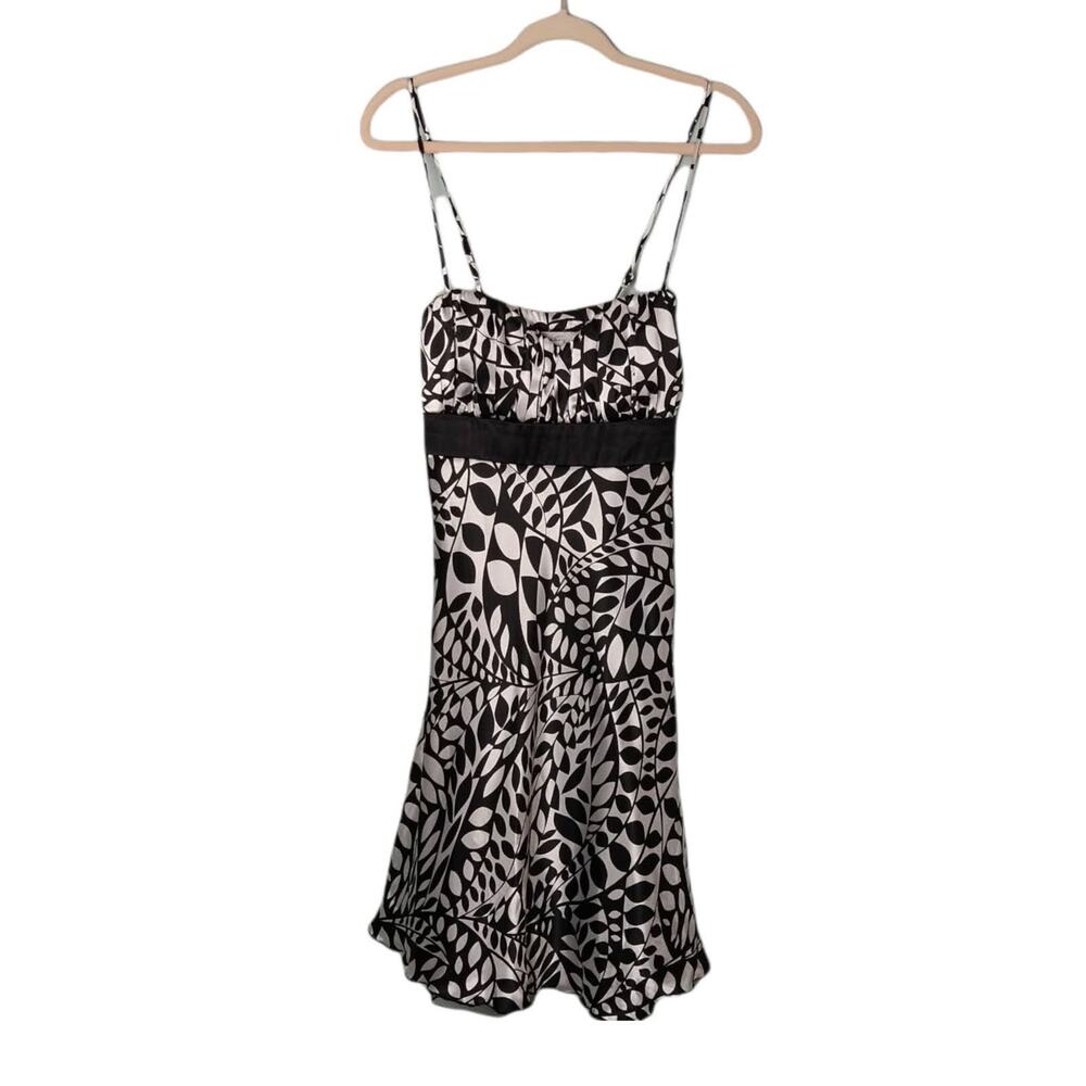 SPEECHLESS Juniors Sz 9 Black White Leaf Print Dress A-Line Knee Length Straps‎